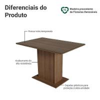 Mesa De Jantar Retangular Com Tampo De Vidro Rustic 5329 Madesa Rustic