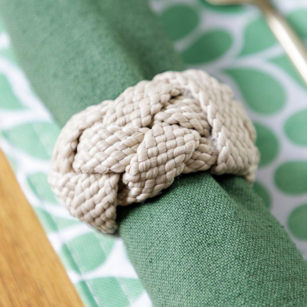 Jogo De Porta Guardanapos Em Polipropileno Corda Com 4 Peças Auguri Casa Areia - 2