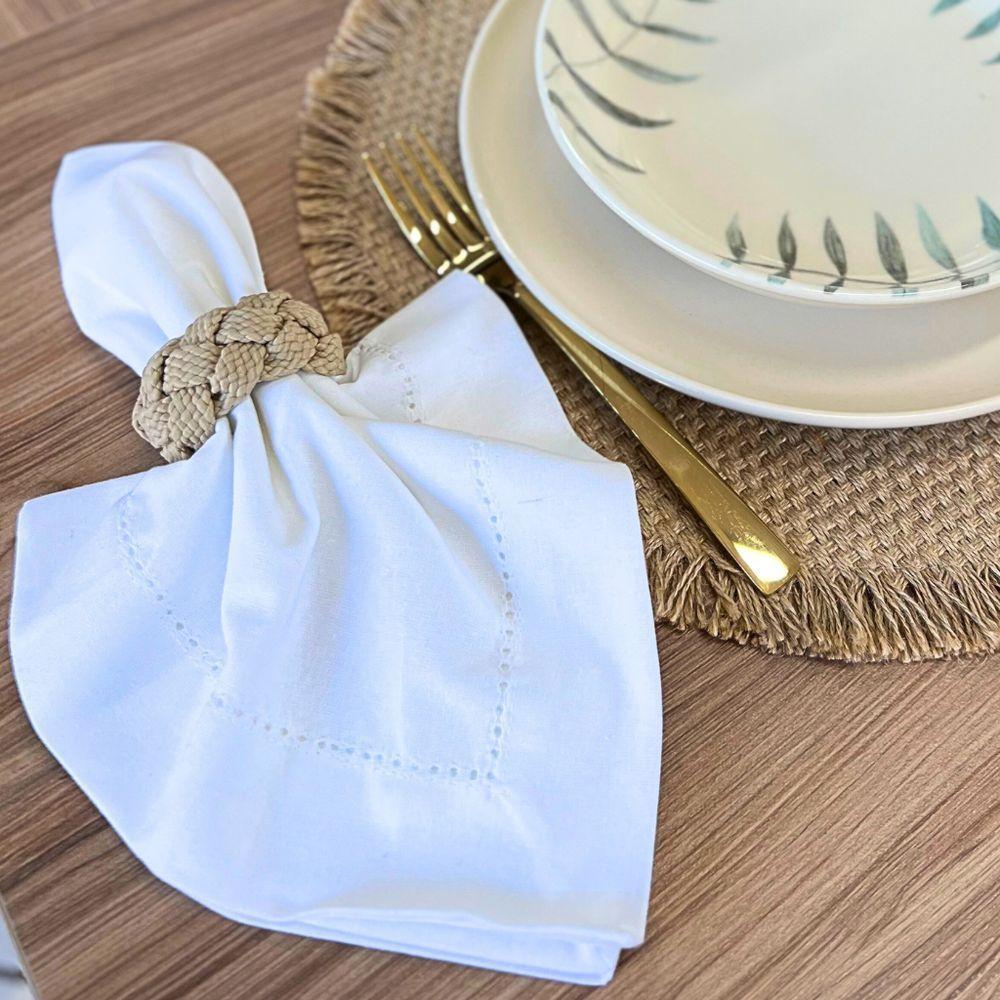 Jogo De Porta Guardanapos Em Polipropileno Corda Com 4 Peças Auguri Casa Areia - 4