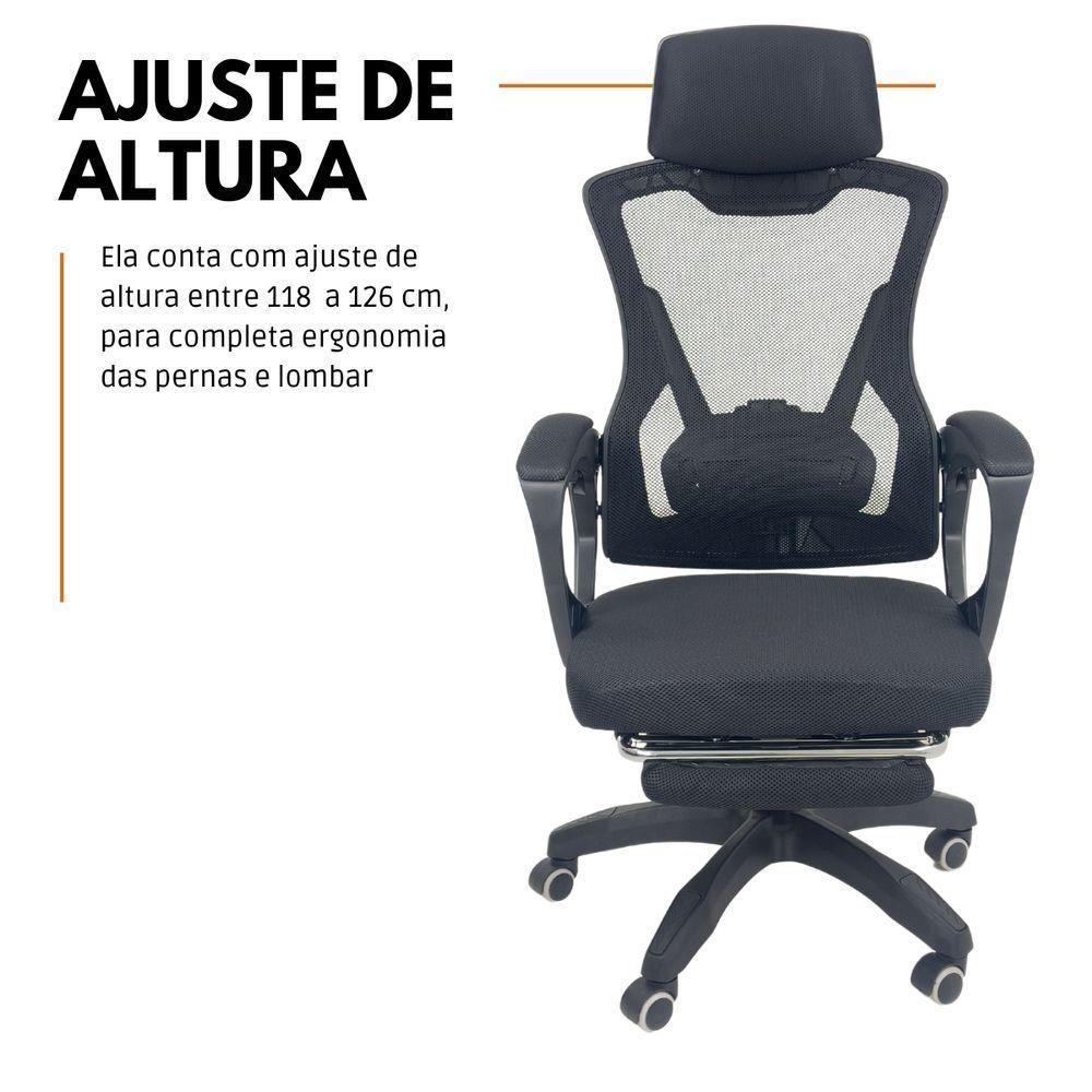 Kit 4 Cadeiras de Escritório Presidente Executiva Oficial Supreme Preto - 4