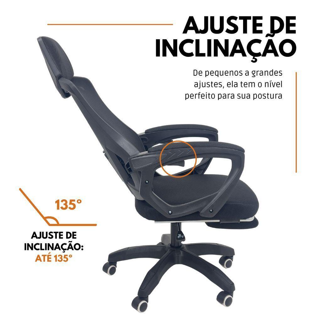 Kit 4 Cadeiras de Escritório Presidente Executiva Oficial Supreme Preto - 6