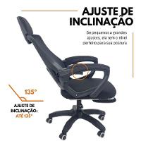 Kit 4 Cadeiras de Escritório Presidente Executiva Oficial Supreme Preto - 6