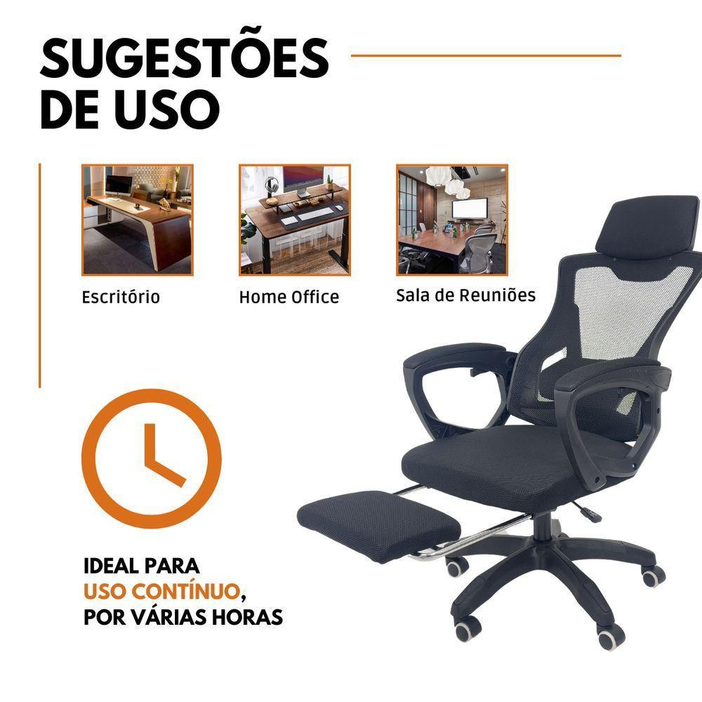 Kit 15 Cadeiras de Escritório Presidente Executiva Oficial Supreme Preto - 9