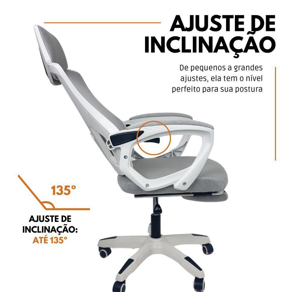 Kit 3 Cadeiras de Escritório Presidente Executiva Oficial Supreme Cinza - 8
