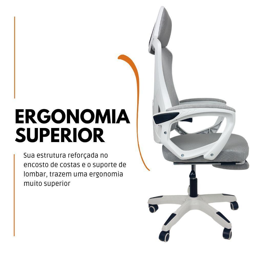 Kit 3 Cadeiras de Escritório Presidente Executiva Oficial Supreme Cinza - 9