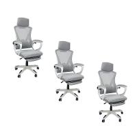 Kit 3 Cadeiras de Escritório Presidente Executiva Oficial Supreme Cinza - 1