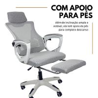 Kit 3 Cadeiras de Escritório Presidente Executiva Oficial Supreme Cinza - 6