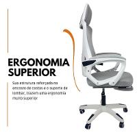 Kit 3 Cadeiras de Escritório Presidente Executiva Oficial Supreme Cinza - 9