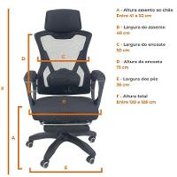 Kit 3 Cadeiras de Escritório Presidente Executiva Oficial Supreme Preto - 10