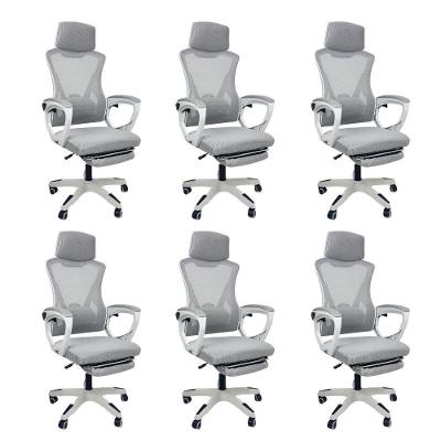 Kit 6 Cadeiras de Escritório Presidente Executiva Oficial Supreme Cinza