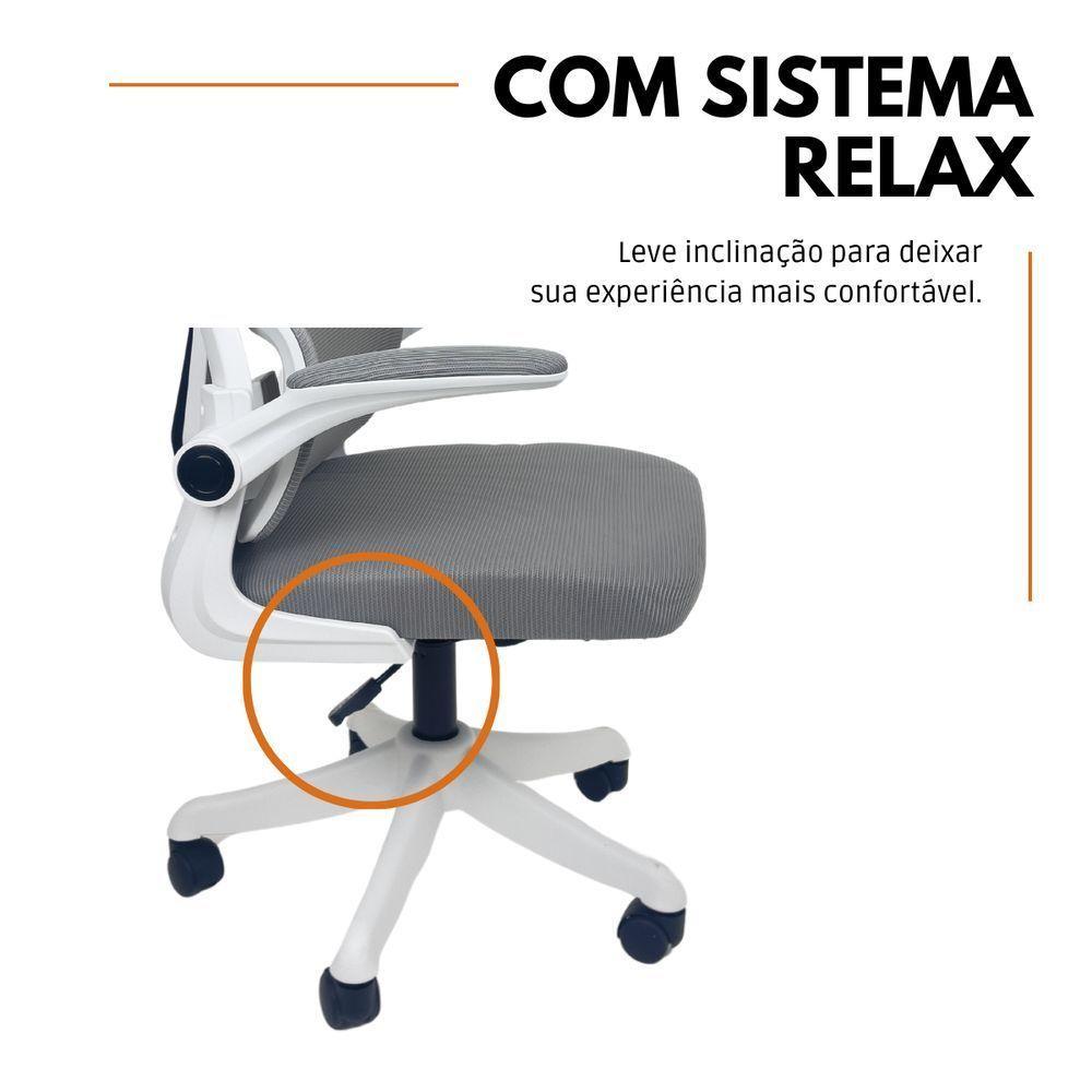 Kit 6 Cadeiras de Escritório Presidente Executiva Oficial Legacy Cinza - 4