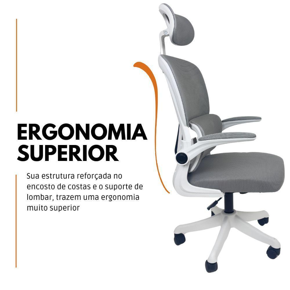 Kit 6 Cadeiras de Escritório Presidente Executiva Oficial Legacy Cinza - 6