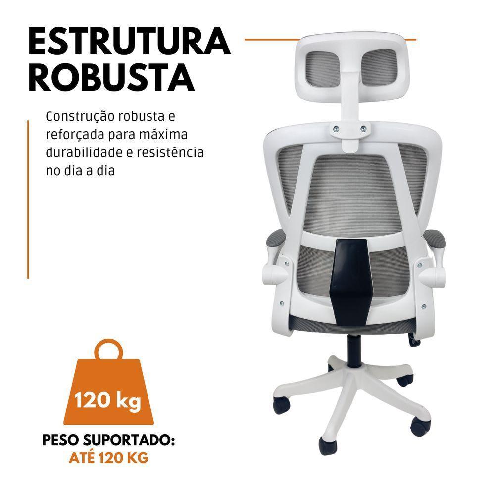 Kit 6 Cadeiras de Escritório Presidente Executiva Oficial Legacy Cinza - 7
