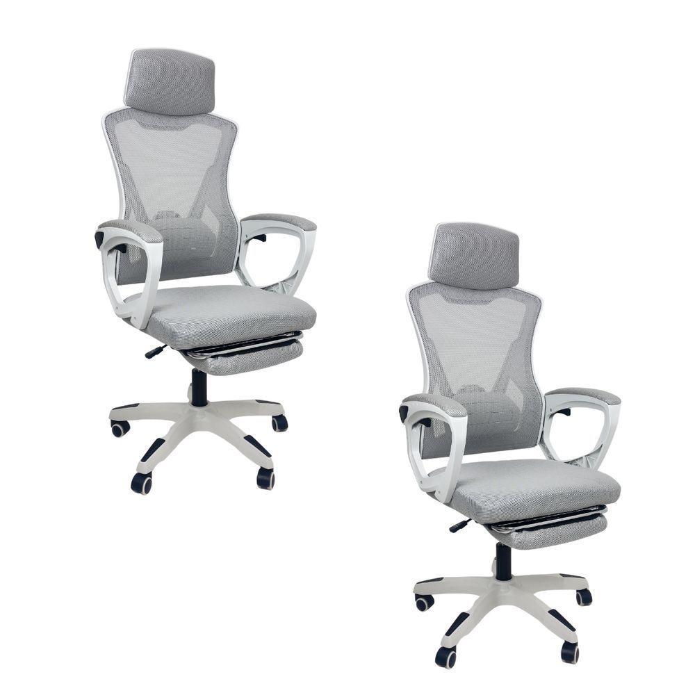 Kit 2 Cadeira De Escritório Presidente Executiva Oficial Supreme Cinza - 1