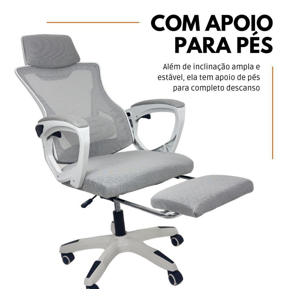 Kit 2 Cadeira De Escritório Presidente Executiva Oficial Supreme Cinza - 7