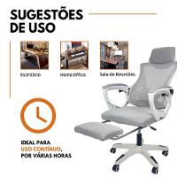 Kit 2 Cadeira De Escritório Presidente Executiva Oficial Supreme Cinza - 5