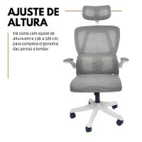 Kit 5 Cadeiras de Escritório Presidente Executiva Oficial Legacy Cinza
