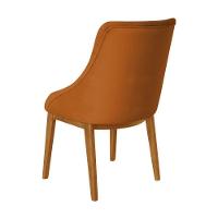 Kit 2 Cadeiras De Jantar Luxo Estofada Elisa Anatômica Capitonê Veludo Terracota Base Madeira Maciça