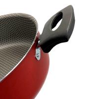 Frigideira Enjoy Reta 24cm Com Tampa De Vidro E Alça Vermelho