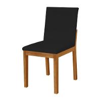 Kit 2 Cadeiras De Jantar Luxo Pérola Estofadas Em Veludo Preto Base Madeira Maciça Mel