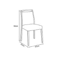 Kit 2 Cadeiras De Jantar Luxo Estofadas Jade Linho Cinza Base Madeira Maciça Mel - 5