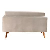 Sofá 2 Lugares Luma Suede Bege Com Pés Em Madeira 1,40m - 2