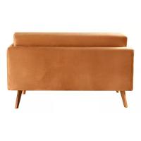 Sofá 2 Lugares Luma Veludo Terracota Com Pés Em Madeira 1,40m - 2