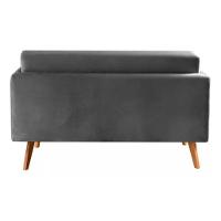 Sofá 2 Lugares Luma Suede Cinza Grafite Com Pés Em Madeira 1,40m - 2