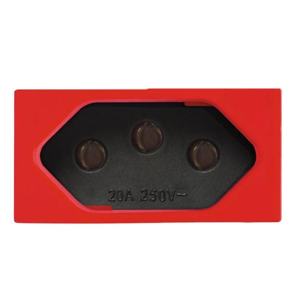 Modulo Tomada 2p+t 20a Vermelho Carbono Revita Soprano - 1