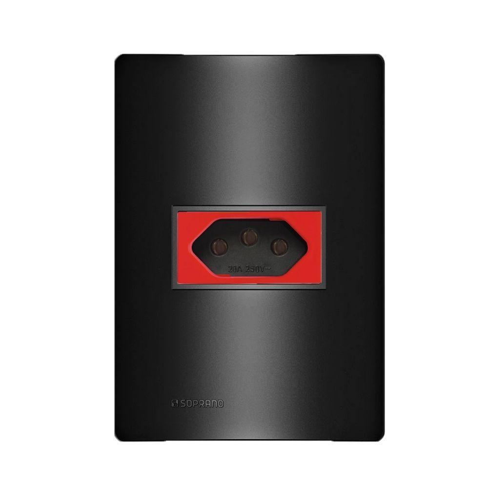 Modulo Tomada 2p+t 20a Vermelho Carbono Revita Soprano - 6