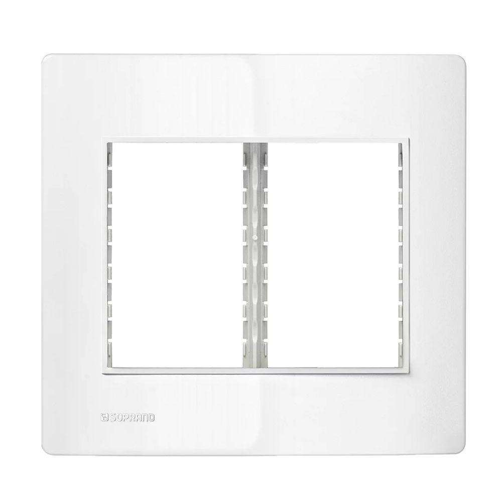 Placa 4x4 6 Modulos C/ Suporte Branco Revita Soprano - 1