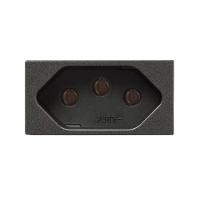 Modulo Tomada 2p+t 10a Carbono Revita Soprano - 1