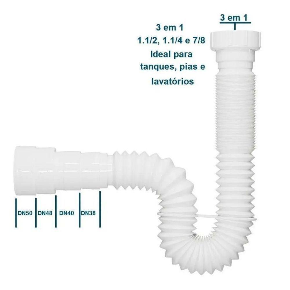 Sifão Tubo Extensivo Universal Branco - 3