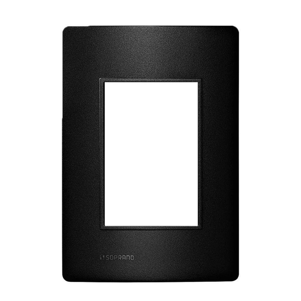 Placa 3 Modulo 4x2 C/ Suporte Carbono Revita Soprano - 1