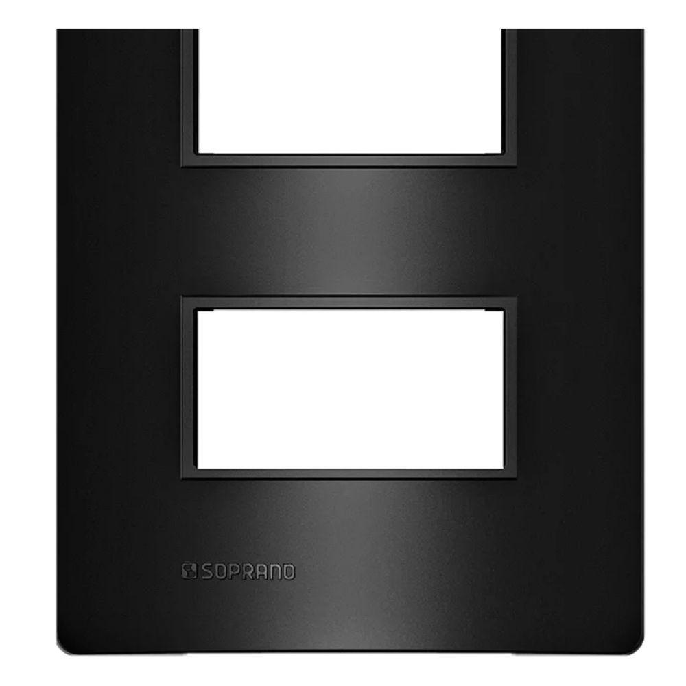 Placa 2 Modulos 4x2 C/ Suporte Carbono Revita Soprano - 5