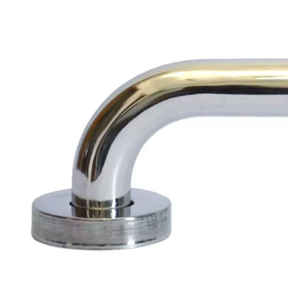 Alça De Apoio Banheiro Inox 50cm Idoso Deficiente Barra Cadeirante Acessibilidade Resistente Box Segurança - 5