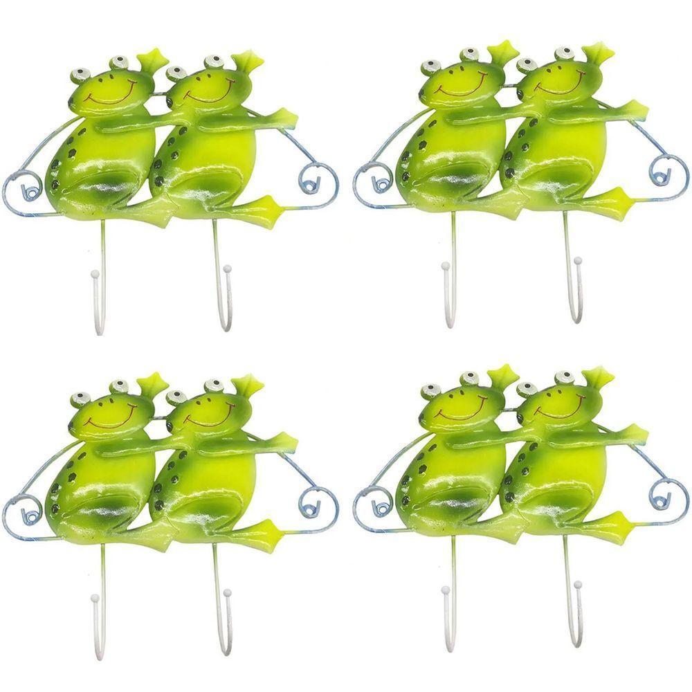 Gancho Metal Sapinho Duplo Kit 4 Unidades Enfeite Decoraçao Parede Pendura Chave Bone Bolsa Cabide Sala Casa Quarto - 1