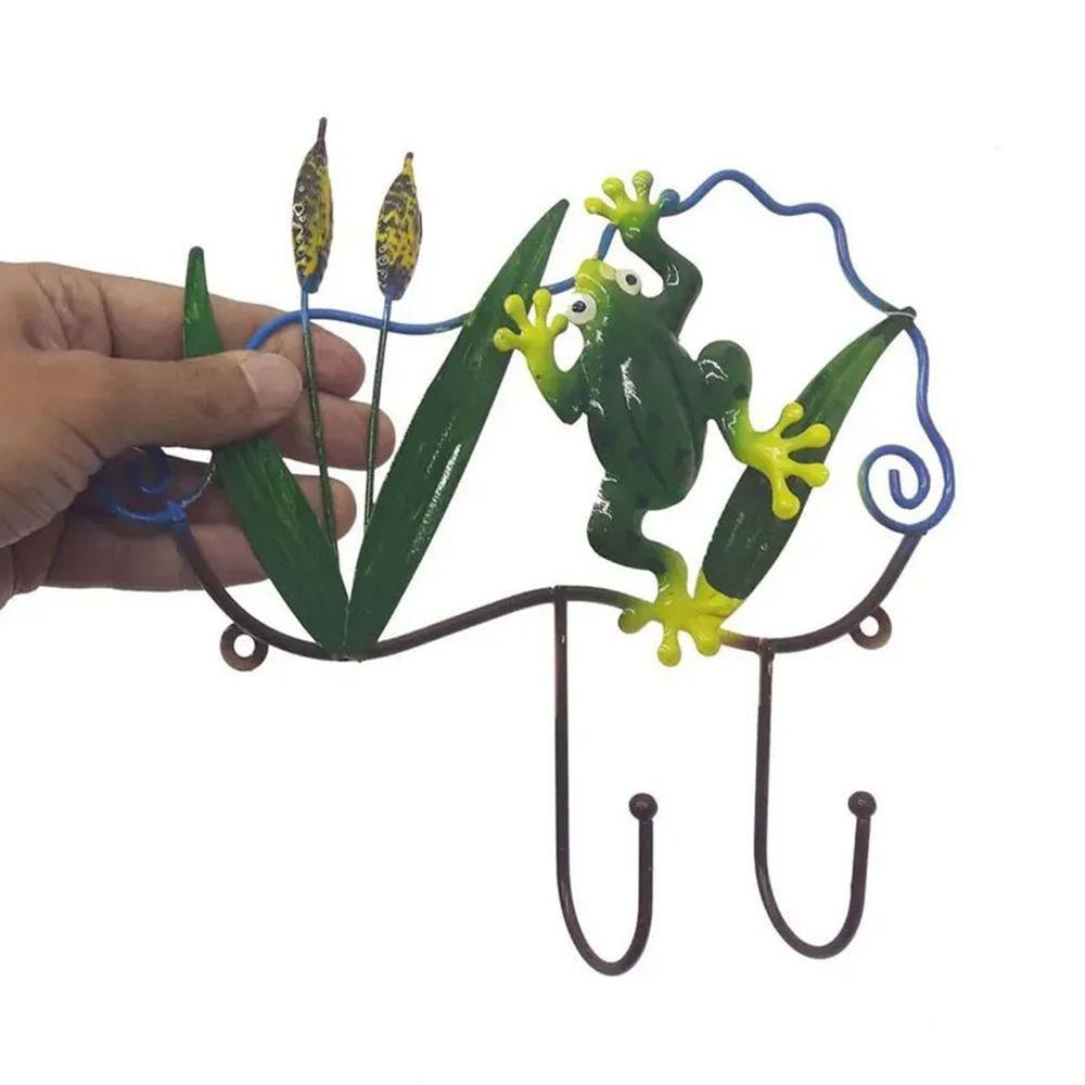 Gancho Ferro Enfeite Sapo Kit 4 Uni Porta Chaves Chapeu Bone Decoraçao Parede Pendura Casa Quarto Sala - 3
