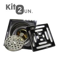 Kit 2 Ralos Inteligente 10x10 Anti Odor Insetos Aço Inox Banheiro Casa - 2