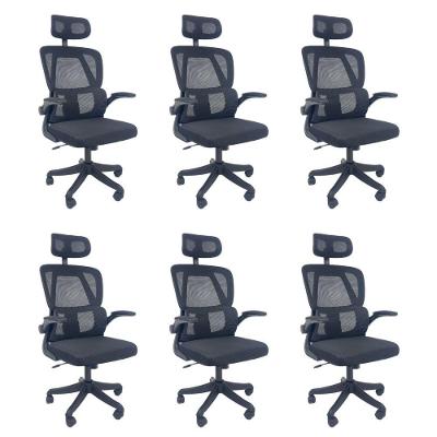 Kit 6 Cadeiras de Escritório Presidente Executiva Oficial Legacy Preto