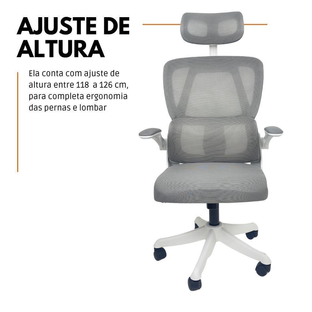 Cadeira De Escritório Presidente Executiva Oficial Legacy Cinza - 7