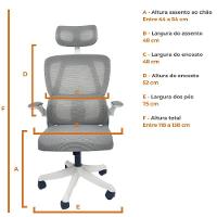 Cadeira De Escritório Presidente Executiva Oficial Legacy Cinza - 6