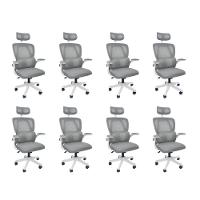 Kit 8 Cadeiras de Escritório Presidente Executiva Oficial Legacy Cinza - 1