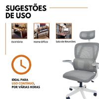 Kit 8 Cadeiras de Escritório Presidente Executiva Oficial Legacy Cinza - 6
