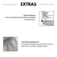 Kit 2 Cadeiras de Escritório Presidente Executiva Oficial Legacy Cinza