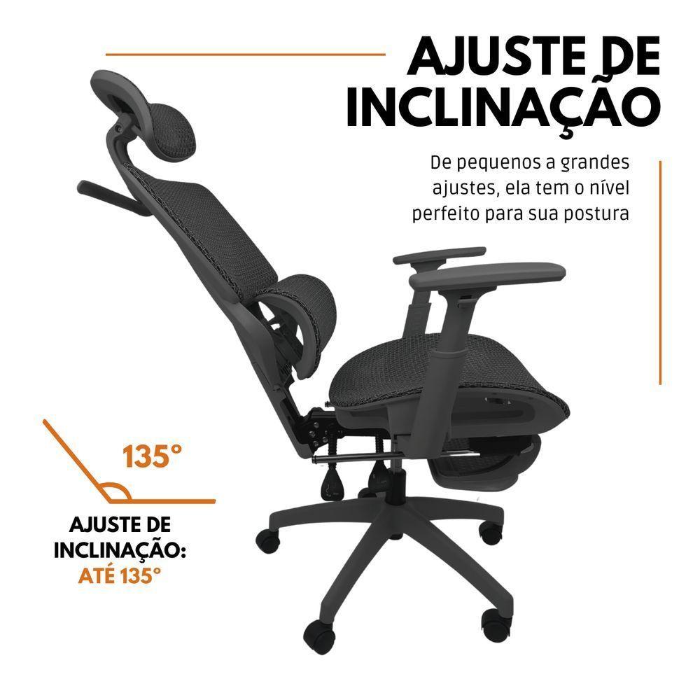 Kit 3 Cadeiras de Escritório Presidente Executiva Oficial Titan Preto - 9