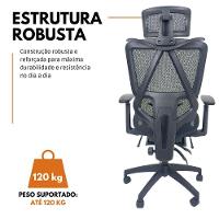 Kit 3 Cadeiras de Escritório Presidente Executiva Oficial Titan Preto - 2