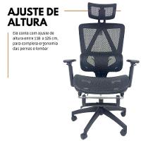 Kit 3 Cadeiras de Escritório Presidente Executiva Oficial Titan Preto - 10