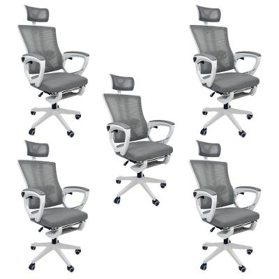 Kit 5 Cadeiras de Escritório Presidente Executiva Oficial Paris Cinza 5