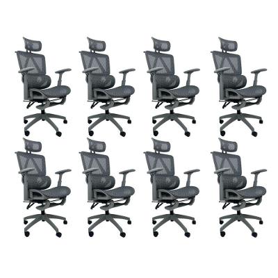 Kit 8 Cadeiras de Escritório Presidente Executiva Oficial Titan Cinza